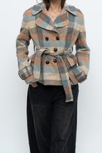Load image into Gallery viewer, Vintage x Blue, Brown Plaid Wool Blazer (S, M)