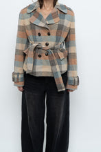 Load image into Gallery viewer, Vintage x Blue, Brown Plaid Wool Blazer (S, M)