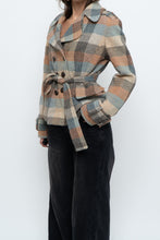 Load image into Gallery viewer, Vintage x Blue, Brown Plaid Wool Blazer (S, M)