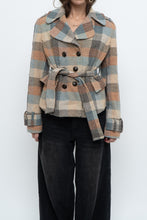 Load image into Gallery viewer, Vintage x Blue, Brown Plaid Wool Blazer (S, M)