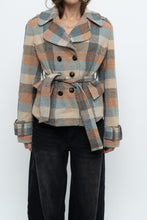 Load image into Gallery viewer, Vintage x Blue, Brown Plaid Wool Blazer (S, M)