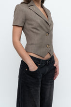 Load image into Gallery viewer, Vintage x Made in Canada x TRISTAN Wool Cropped Brown Blazer (XS)