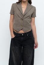 Load image into Gallery viewer, Vintage x Made in Canada x TRISTAN Wool Cropped Brown Blazer (XS)