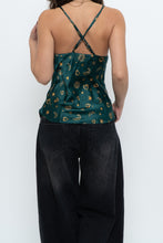 Load image into Gallery viewer, Vintage x LA SENZA Green Patterned Silk Tank (S)