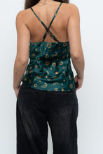 Load image into Gallery viewer, Vintage x LA SENZA Green Patterned Silk Tank (S)