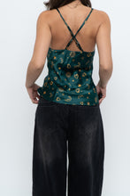 Load image into Gallery viewer, Vintage x LA SENZA Green Patterned Silk Tank (S)