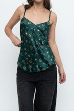 Load image into Gallery viewer, Vintage x LA SENZA Green Patterned Silk Tank (S)