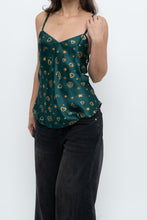 Load image into Gallery viewer, Vintage x LA SENZA Green Patterned Silk Tank (S)