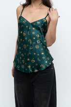 Load image into Gallery viewer, Vintage x LA SENZA Green Patterned Silk Tank (S)