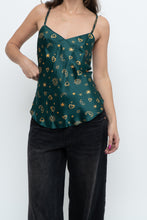 Load image into Gallery viewer, Vintage x LA SENZA Green Patterned Silk Tank (S)