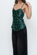 Load image into Gallery viewer, Vintage x LA SENZA Green Patterned Silk Tank (S)