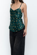 Load image into Gallery viewer, Vintage x LA SENZA Green Patterned Silk Tank (S)