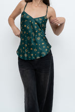 Load image into Gallery viewer, Vintage x LA SENZA Green Patterned Silk Tank (S)