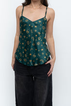 Load image into Gallery viewer, Vintage x LA SENZA Green Patterned Silk Tank (S)