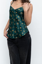 Load image into Gallery viewer, Vintage x LA SENZA Green Patterned Silk Tank (S)