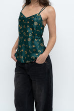 Load image into Gallery viewer, Vintage x LA SENZA Green Patterned Silk Tank (S)