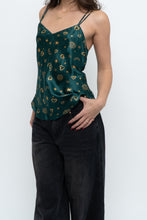 Load image into Gallery viewer, Vintage x LA SENZA Green Patterned Silk Tank (S)