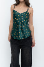 Load image into Gallery viewer, Vintage x LA SENZA Green Patterned Silk Tank (S)