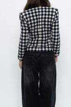 Load image into Gallery viewer, Vintage x JONES NY Navy, Cream Houndstooth Cropped Blazer (XS, S)