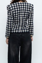 Load image into Gallery viewer, Vintage x JONES NY Navy, Cream Houndstooth Cropped Blazer (XS, S)