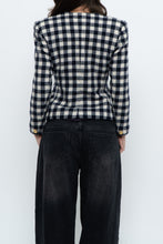 Load image into Gallery viewer, Vintage x JONES NY Navy, Cream Houndstooth Cropped Blazer (XS, S)