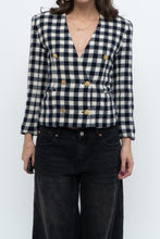 Load image into Gallery viewer, Vintage x JONES NY Navy, Cream Houndstooth Cropped Blazer (XS, S)