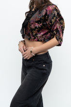 Load image into Gallery viewer, Vintage x Black Satin Patterned Cropped Blouse (S, M)