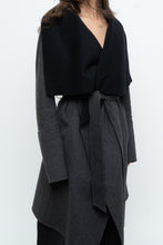 Load image into Gallery viewer, DIANE VON FURSTENBERG x Black, Grey Soft Wool-Blend Reversible Jacket (XS-M)