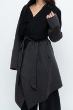 Load image into Gallery viewer, DIANE VON FURSTENBERG x Black, Grey Soft Wool-Blend Reversible Jacket (XS-M)