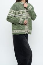 Load image into Gallery viewer, Vintage x Green Patterned Wool Cardigan (XS-L)
