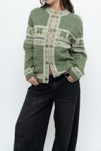 Load image into Gallery viewer, Vintage x Green Patterned Wool Cardigan (XS-L)