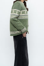 Load image into Gallery viewer, Vintage x Green Patterned Wool Cardigan (XS-L)