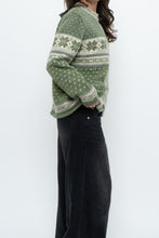 Load image into Gallery viewer, Vintage x Green Patterned Wool Cardigan (XS-L)