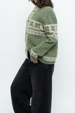 Load image into Gallery viewer, Vintage x Green Patterned Wool Cardigan (XS-L)