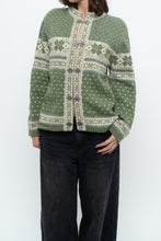 Load image into Gallery viewer, Vintage x Green Patterned Wool Cardigan (XS-L)