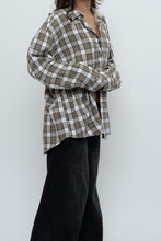 Load image into Gallery viewer, Vintage x HAGGAR White, Green Plaid Cotton Flannel (XS-XL)