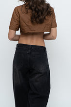 Load image into Gallery viewer, Vintage x Brown Raw Silk Cropped Blouse (XS, S)
