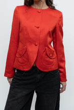 Load image into Gallery viewer, Vintage x Made in Hong Kong x DKNY Red Silk, Wool Blazer (XS-M)
