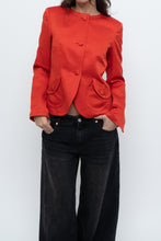 Load image into Gallery viewer, Vintage x Made in Hong Kong x DKNY Red Silk, Wool Blazer (XS-M)