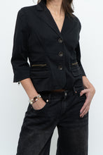 Load image into Gallery viewer, Vintage x Cotton Black Cropped Blazer (XS-M)