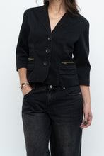 Load image into Gallery viewer, Vintage x Cotton Black Cropped Blazer (XS-M)