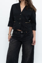 Load image into Gallery viewer, Vintage x Cotton Black Cropped Blazer (XS-M)