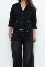 Load image into Gallery viewer, Vintage x Cotton Black Cropped Blazer (XS-M)