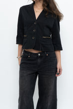 Load image into Gallery viewer, Vintage x Cotton Black Cropped Blazer (XS-M)