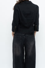 Load image into Gallery viewer, Vintage x Cotton Black Cropped Blazer (XS-M)