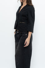 Load image into Gallery viewer, Vintage x Cotton Black Cropped Blazer (XS-M)