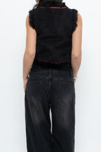 Load image into Gallery viewer, Vintage x ZARA Black Faux Suede Embroidered Vest (XS-M)