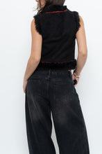 Load image into Gallery viewer, Vintage x ZARA Black Faux Suede Embroidered Vest (XS-M)