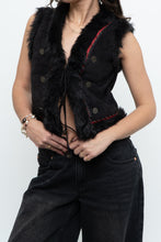 Load image into Gallery viewer, Vintage x ZARA Black Faux Suede Embroidered Vest (XS-M)
