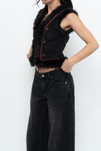Load image into Gallery viewer, Vintage x ZARA Black Faux Suede Embroidered Vest (XS-M)